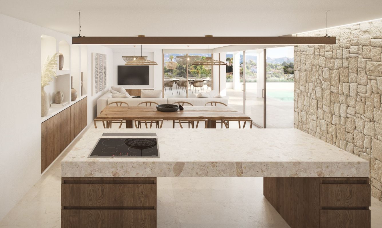 Luxury design villa on 3 levels with panoramic sea views in Moraira near the center for sale