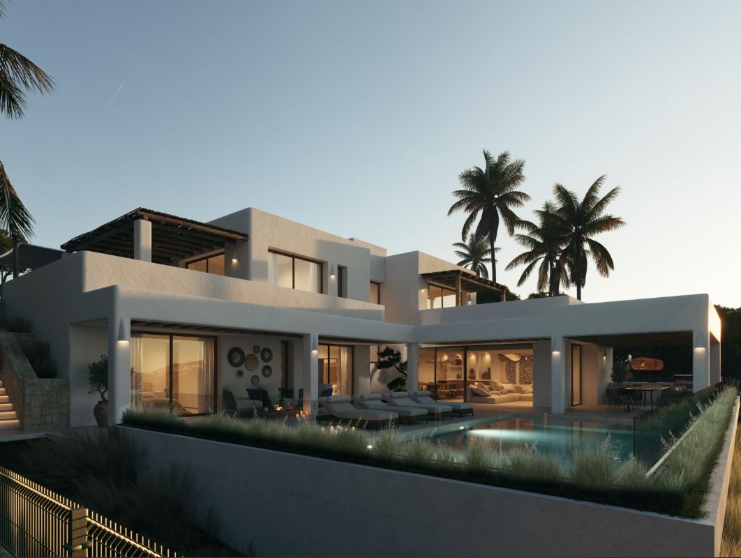 Luxury design villa on 3 levels with panoramic sea views in Moraira near the center for sale
