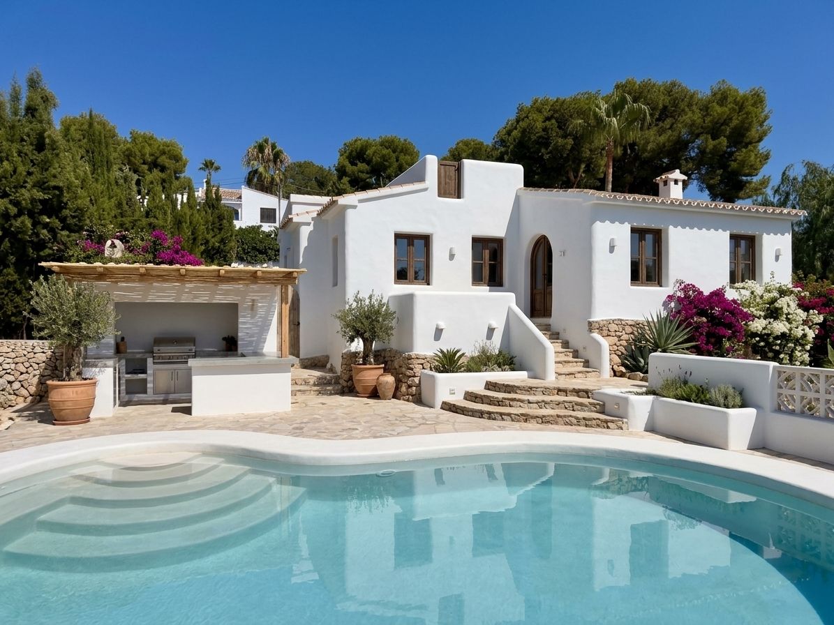 Villa estilo mediterranea cerca del centro de Moraira a la venta 